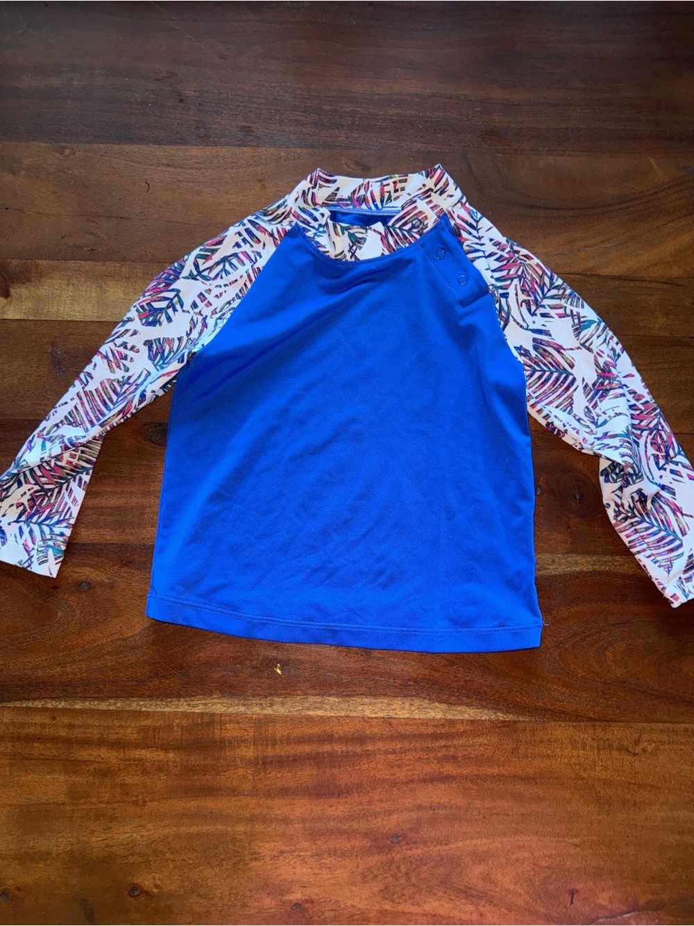 Coolibar Royal‎ Blue Kids Long-Sleeve Rashguard with Printed Sleeves